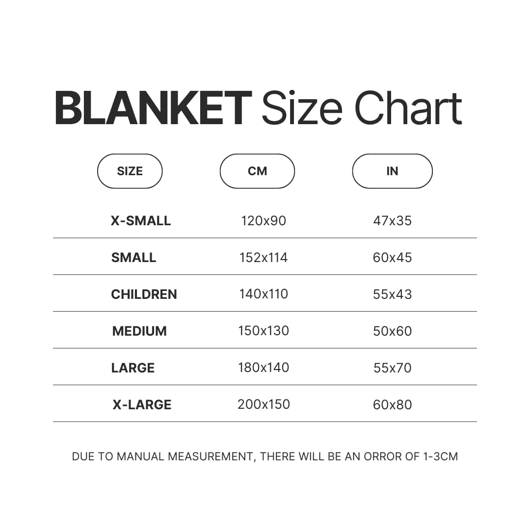 Blanket Size Chart - Family Guy Merch